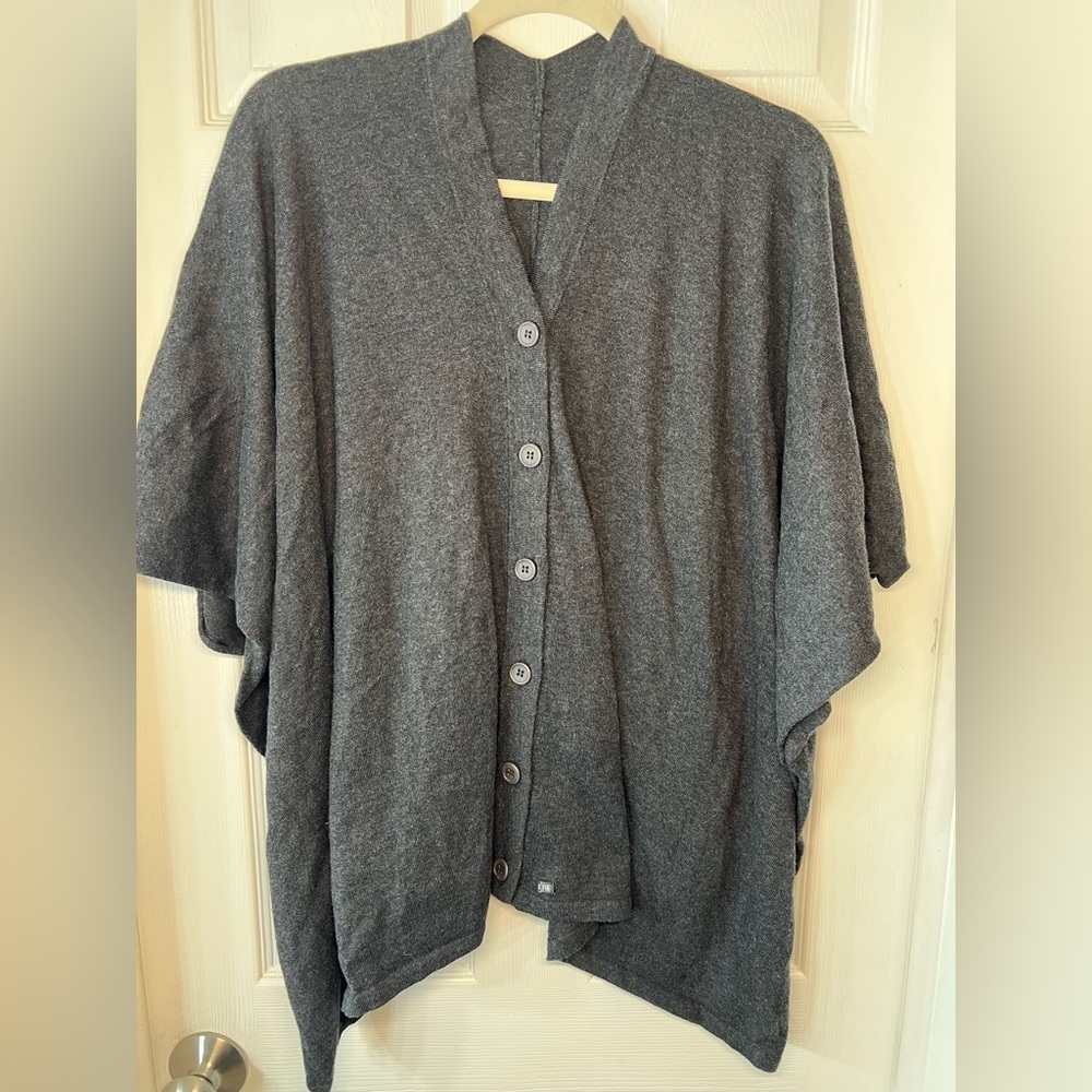 FIG Dark Gray Button-Up Poncho